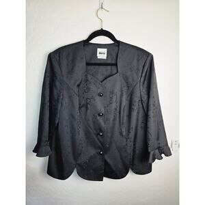 Leslie Fay vintage blouse size 18w Petite Black excellent condition